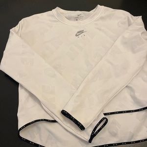 Nike white long sleeve dri fit